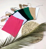 کراپ تاپ زنانه ساده مدل بند قیطونی