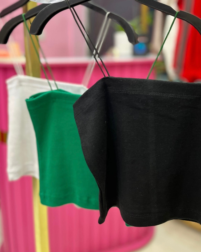 کراپ تاپ زنانه ساده مدل بند قیطونی