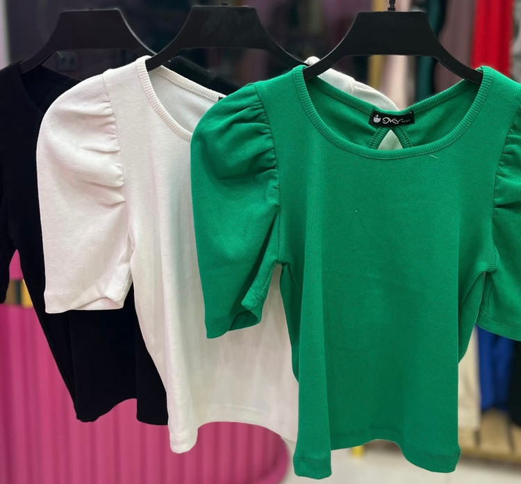 کراپ تاپ دخترانه آستین پیله مدل پشت پاپیون