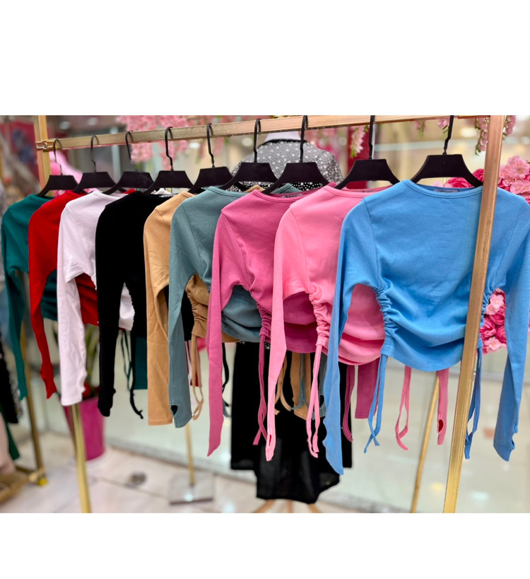 کراپ زنانه آستین فینگر مدل بغل گت