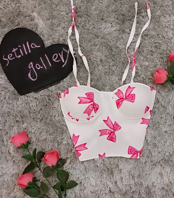 کراپ دخترانه کاپدار مدل پشت پرچی طرح پاپیون