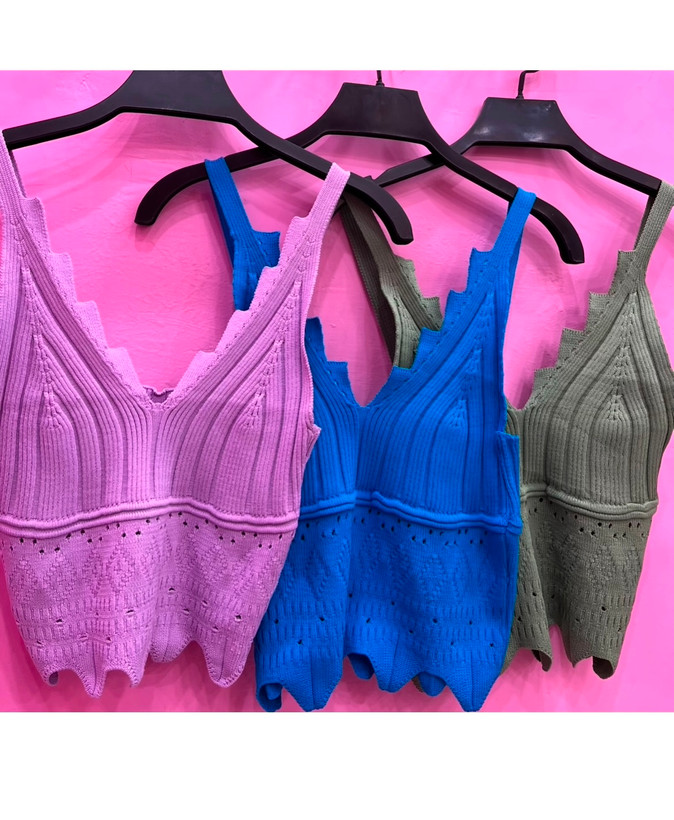 کراپ تاپ زنانه بافت مدل پله ای