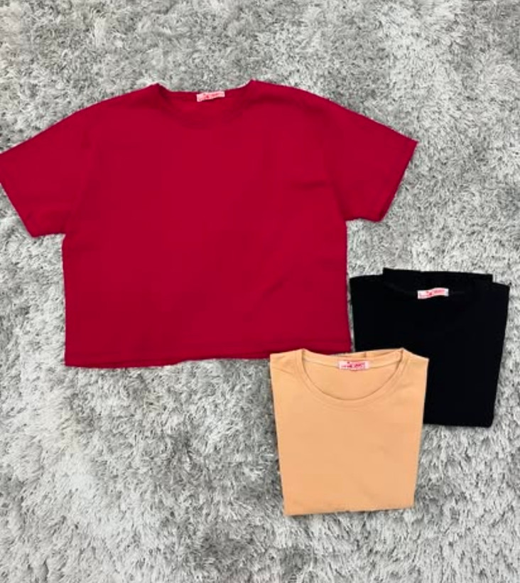 کراپ تیشرت زنانه ساده مدل لانگ