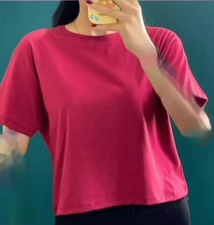 کراپ تیشرت زنانه ساده مدل لانگ