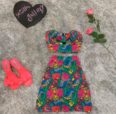 ست دو تیکه نیمتنه و دامن دخترانه مدل هفت رنگ جنس مازراتی