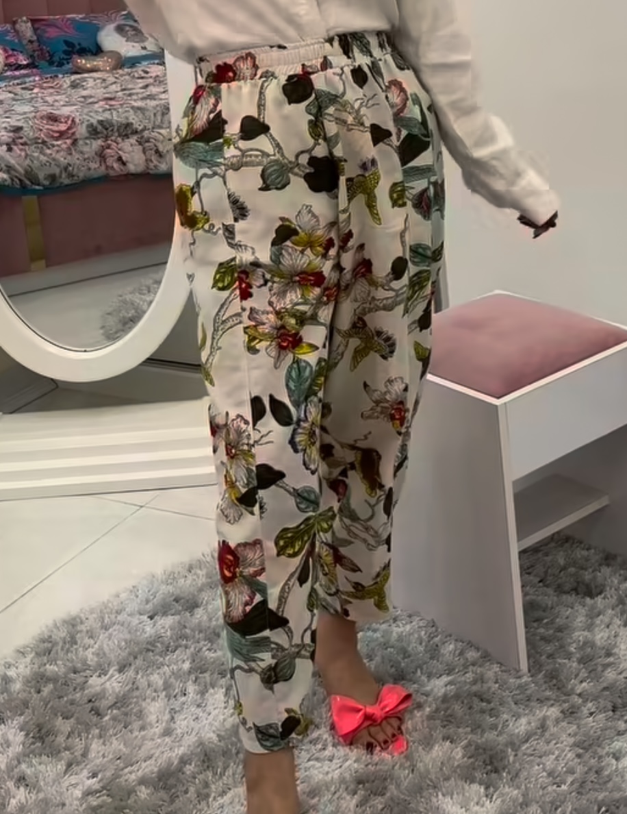 شلوار زنانه طرح دار مدل خمره ای