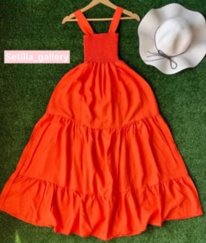 پیراهن ساحلی زنانه آستین حلقه ای مدل کش ماسوره ای