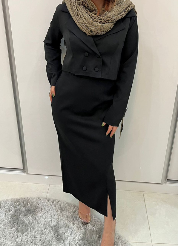 ست کت و دامن مجلسی زنانه مدل یقه انگلیسی