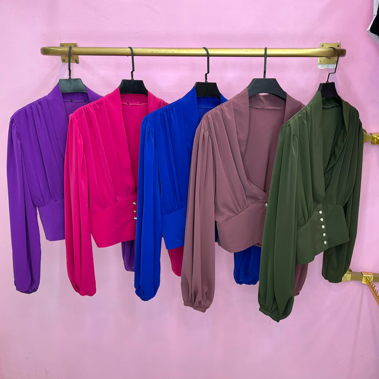 شومیز زنانه مجلسی مدل آستین پف