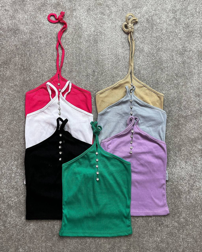 کراپ تاپ زنانه مدل بند گردنی