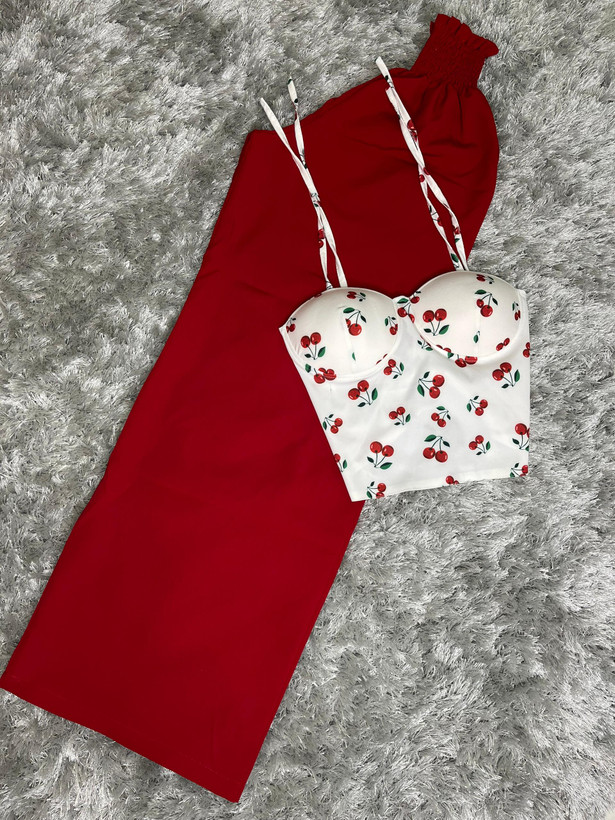 ست دو تیکه کراپ و شلوار دخترانه مدل پروانه