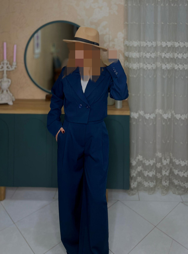 ست کراپ کت و شلوار بگ زنانه مازراتی