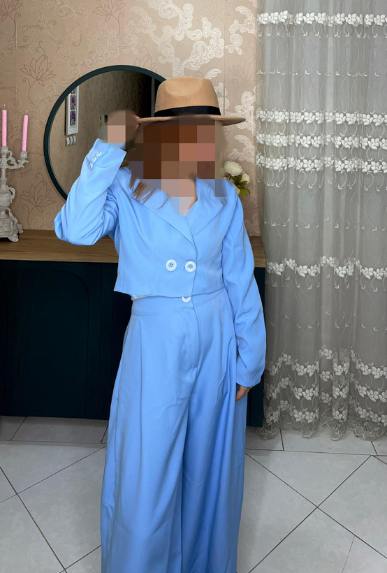 ست کراپ کت و شلوار بگ زنانه مازراتی