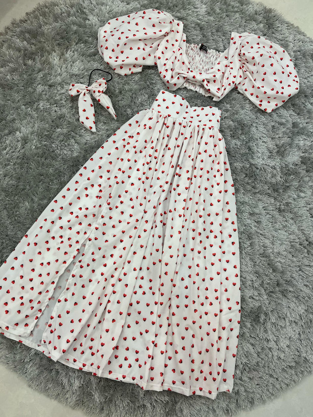 ست کراپ پاپیونی و دامن کلوش