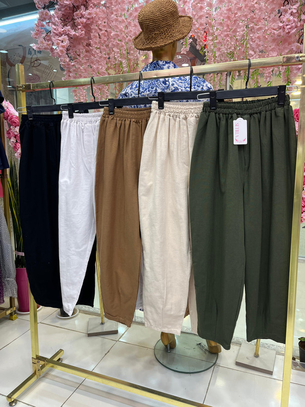 شلوار زنانه لینن مدل مام بالنی