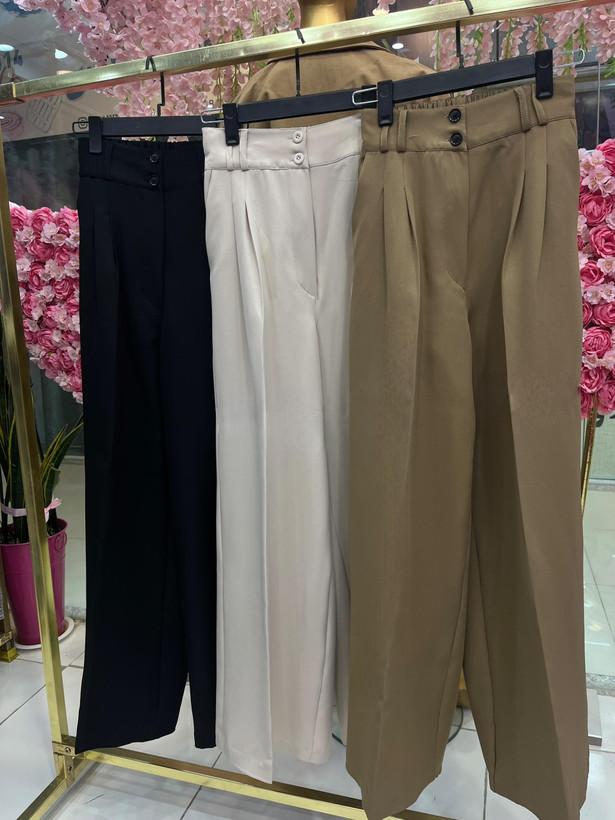 شلوار بگ زنانه مدل دو دکمه