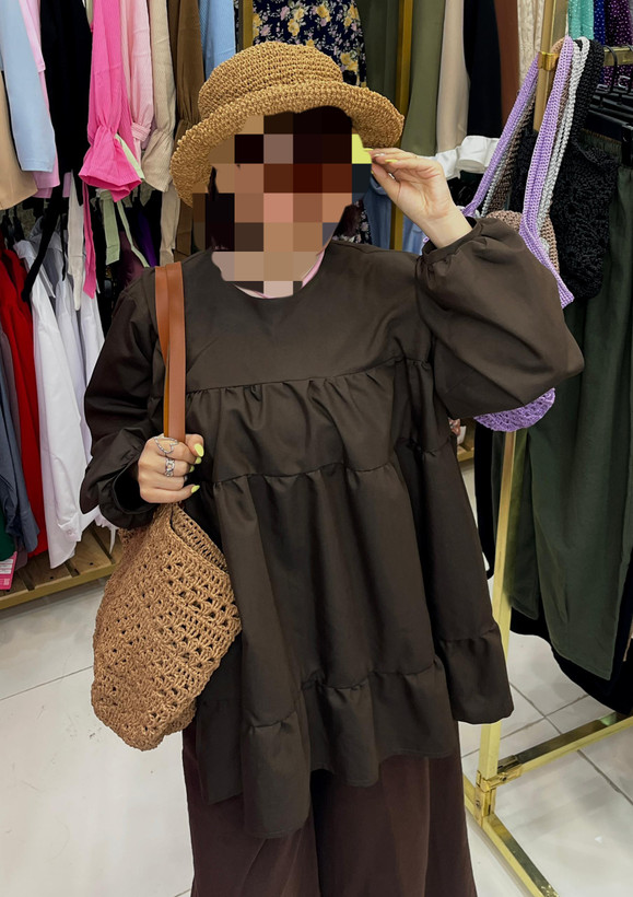 مانتو شومیزی زنانه مدل عروسکی چین دار