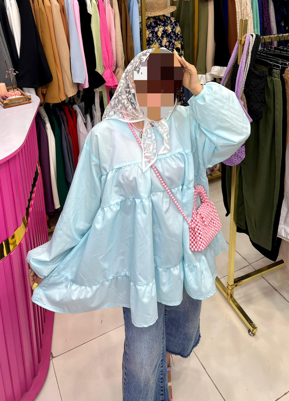 مانتو شومیزی زنانه مدل عروسکی چین دار