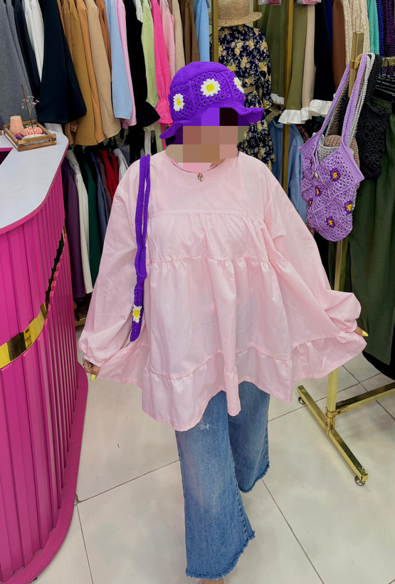 مانتو شومیزی زنانه مدل عروسکی چین دار