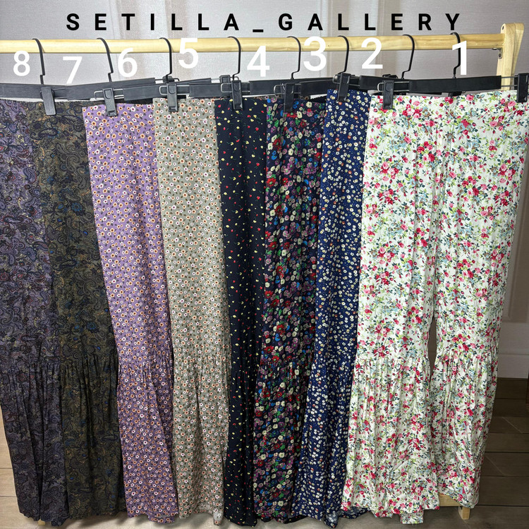 شلوار طرح دار زنانه مدل دمپا گشاد