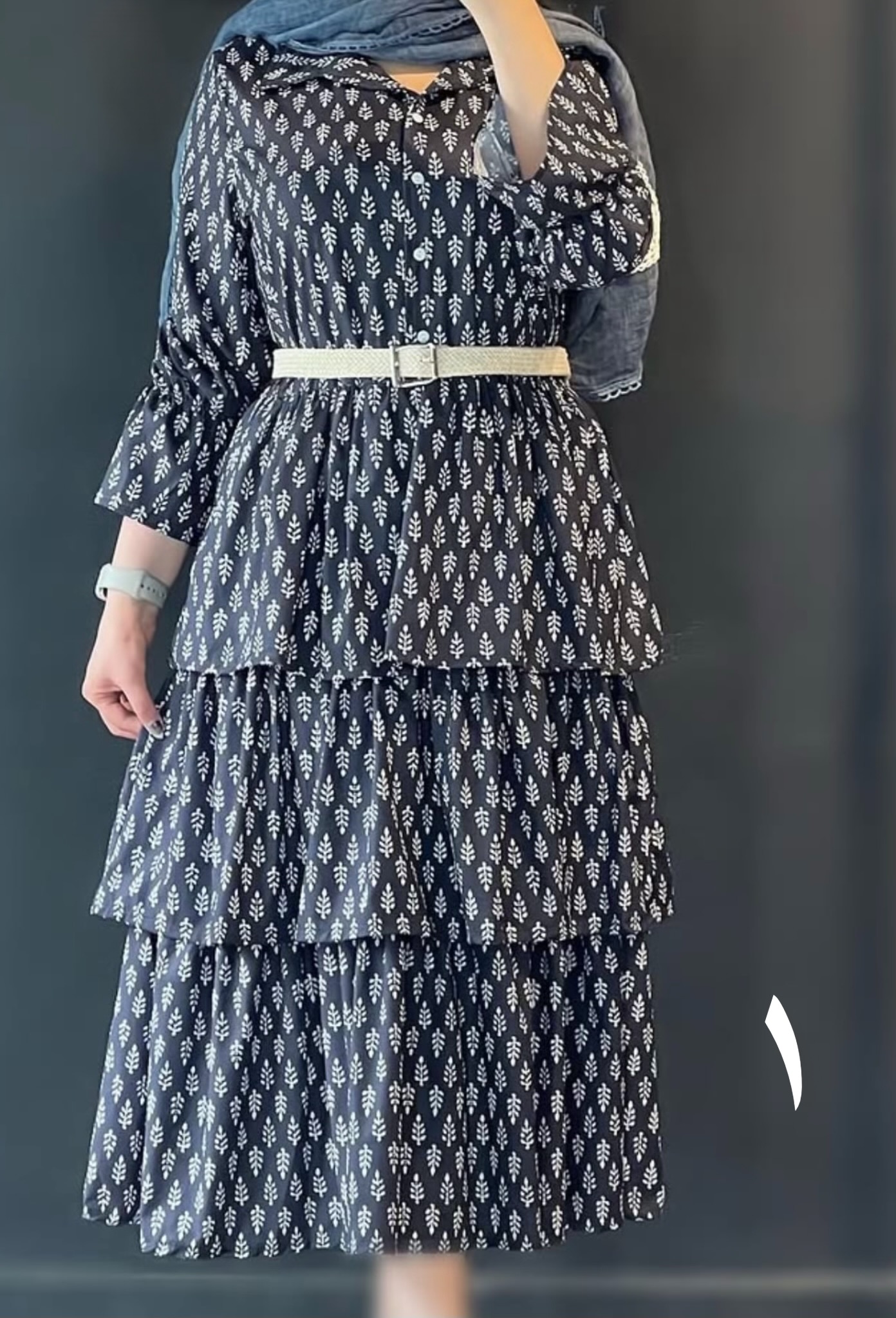 پیراهن طرح دار زنانه مدل طبقه ای